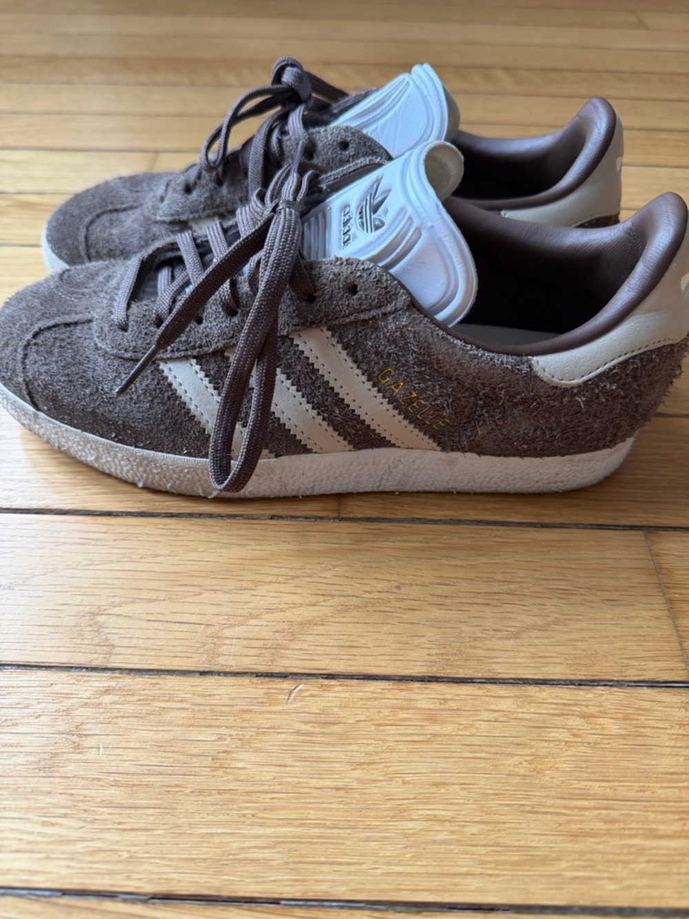Adidas Suede Low-Top Sneakers in Brown and Cream